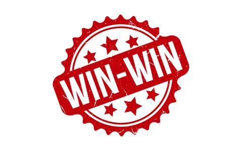 Win-Win rubber grunge stamp seal vector Stock Illustration