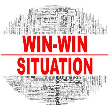 Win-win situation word cloud. Stock Illustration