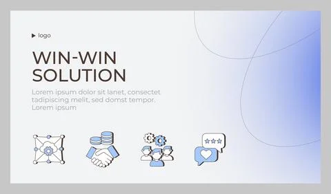 Win win solution presentation slide template Stock Illustration