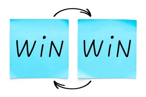 Win-Win Strategy Concept On Sticky Notes 스톡 사진