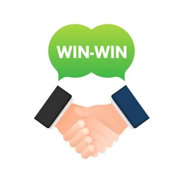 Win-win strategy. Partnership, Deal. Vector stock illustration. Stock Illustration