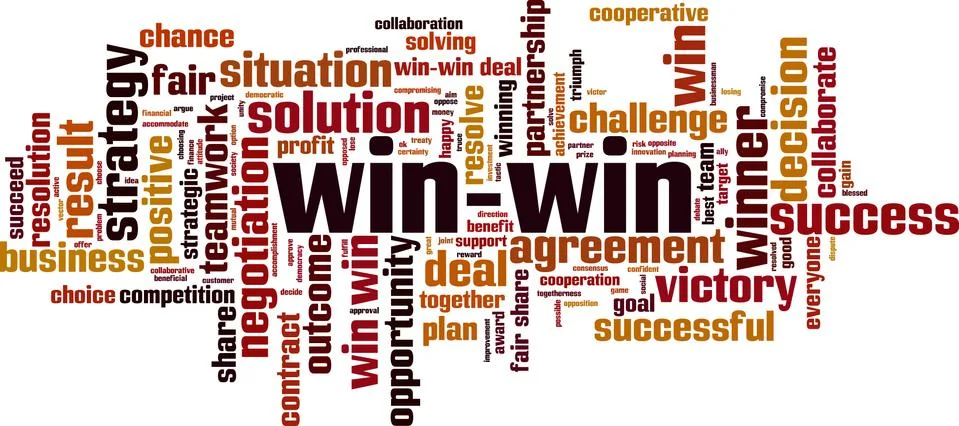Win-win word cloud Stock Illustration
