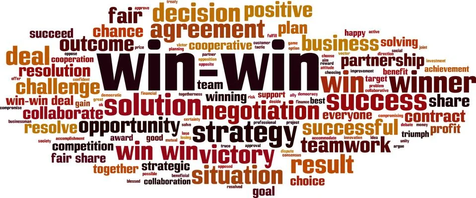 Win-win word cloud Stock Illustration