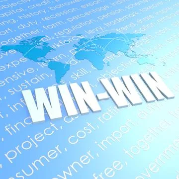 Win-win world map Stock Illustration