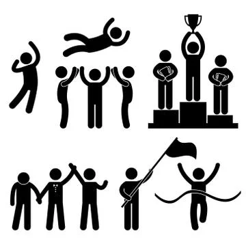 Win Winner Loser Glory Celebration Champion Success Victory Stock-Illustration