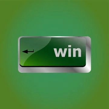 Win word on computer keyboard key button Illustrazione stock