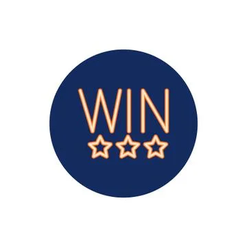 Win word neon light icon Illustrazione stock