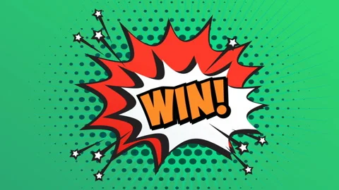 WIN Word Retro Cartoon Comic Bubbles Popup Style Expressions. Stock Footage 95418891
