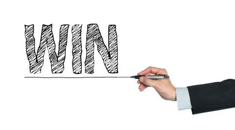 Win written by hand Stock Photos