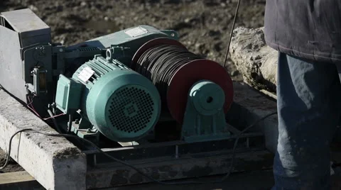Winch at a construction site 库存影片 62547141