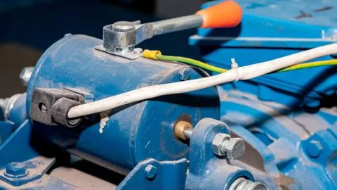 Winch with gear and motor Elevator for residential building Stock Photos