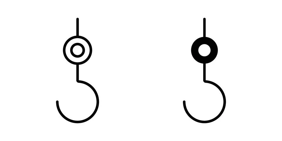 Winch hook icon black vector isolated on white Stock Illustration