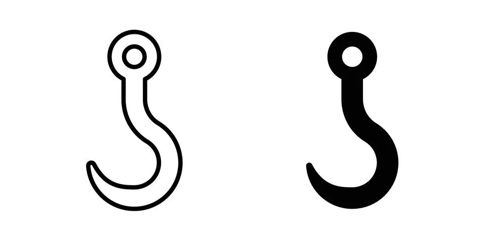 Winch hook icon concept logo design collection Stock Illustration