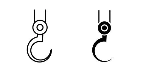 Winch hook icon vector art Illustrations Illustrazione stock