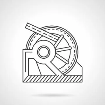 Winch mechanism line vector icon Stock-Illustration