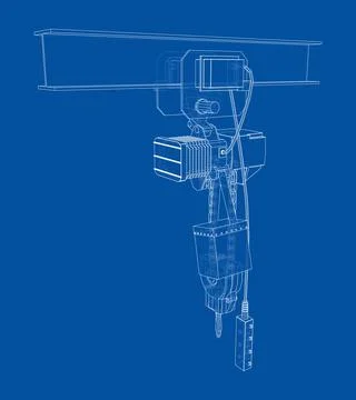 Winch or lifting machine concept outline Ilustración de archivo
