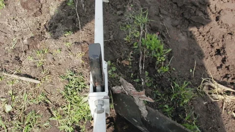 The winch pulls the cable to which the plow is attached. Plowing land on the 動画素材 88929029