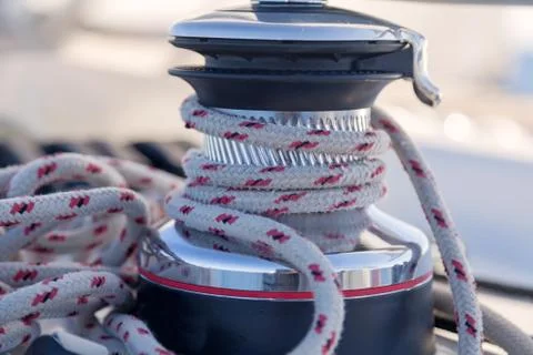 Winch with rope Stock Photos