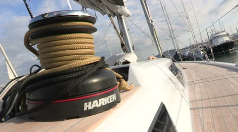 Winch of a sailing boat Stock Footage 32324722