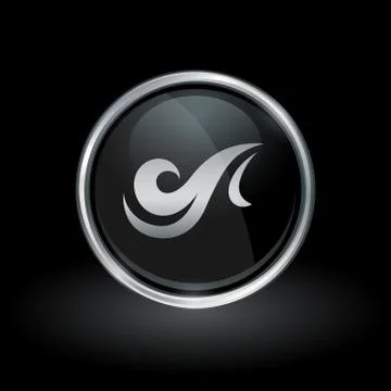 Wind of air icon inside round silver and black emblem Stock Illustration