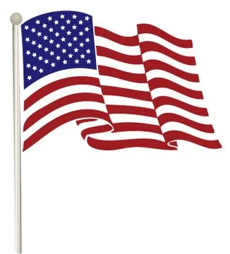 Wind american usa flag illustration 스톡 일러스트