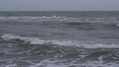 Wind and big waves in the Ocean Stock Footage 84684465