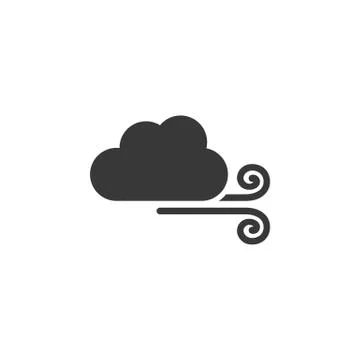 Wind and cloud. Icon. Weather glyph vector illustration Stock Illustration