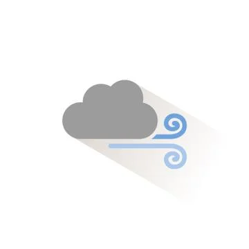 Wind and cloud. Isolated color icon. Weather vector illustration Stock Illustration