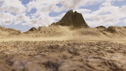 The wind and sand movement in the Gobi Desert Stock Footage 313832283