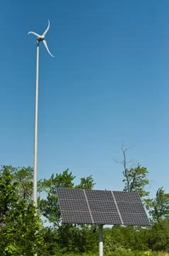 Wind and Solar Power Stock Photos