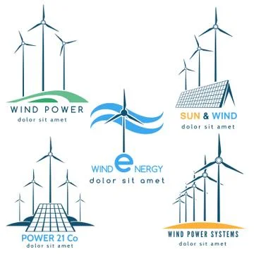 Wind and Sun Power Making Logo Stock Illustration