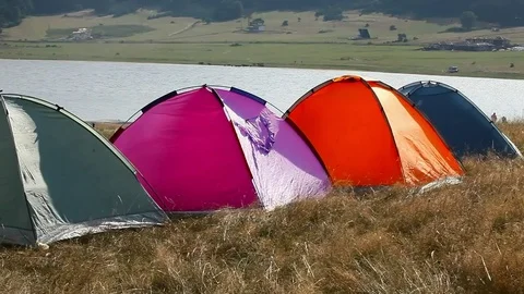 Wind and tents Video stock 81698428