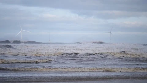 Wind and wave power 4 Stock Footage 262789556