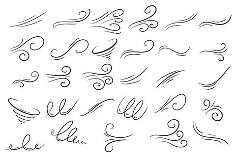 Wind and wave swirl lines Illustrazione stock