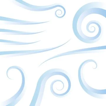 Wind background with different geometric soft swirls. Stock Illustration