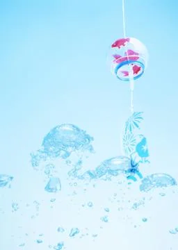 Wind bell and bubbles Stock Photos