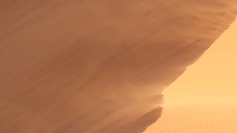 Wind blast sand over dune crest Stock Footage 72875698