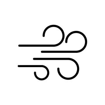 Wind blow line icon fresh vector cloud air isolated speed symbol. Stock Illustration
