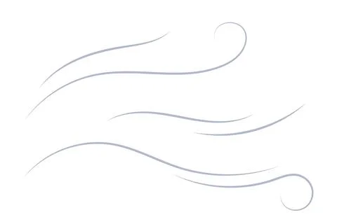 Wind blowing, air flow, movement, cool breeze illustration Illustrazione stock