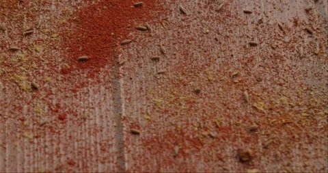 Wind blowing away paprika and cumin spices Stock-Footage 344321852