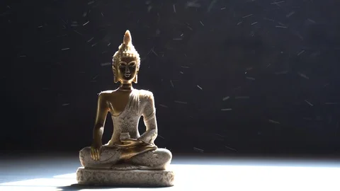 Wind blowing on buddha statue Stock Footage 119696577