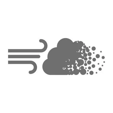 The wind blowing on a cloud of polluted air Stock Illustration