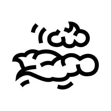 Wind blowing dust and smoke cloud icon Stock Illustration