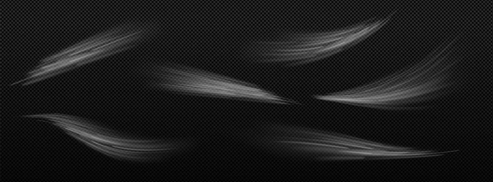 Wind blowing effect, mist, smoke or blizzard set Stock Illustration