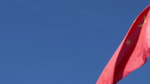 Wind blowing the flag of China. Stock Footage 132602319