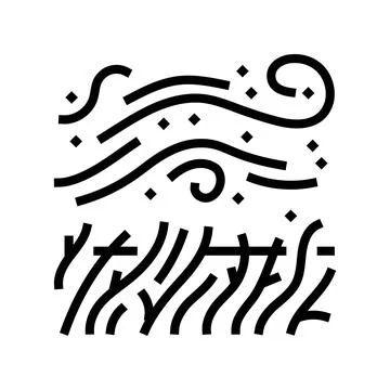 Wind blowing pollen clouds from grass line icon vector illustration Stock Illustration