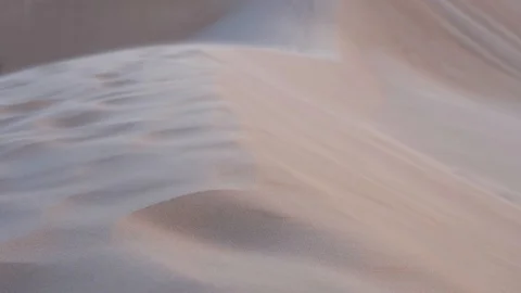 Wind blowing on sand dunes in Omani desert. Stock Footage 89486335