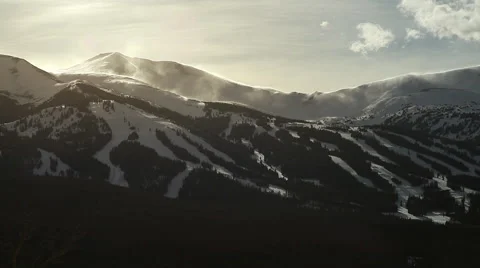 Wind blowing snow at a ski resort  Stock Footage 58172990