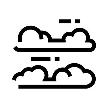 Wind blowing through clouds weather forecast icon Stock Illustration