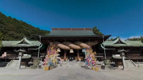 Wind Blowing Through a Traditional Japanese Shrine Stock Footage 335580352